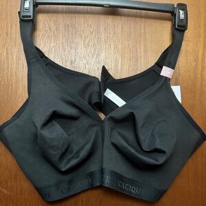 Cacique Cotton Unlined Full Coverage No-Wire Black Bra 46DD